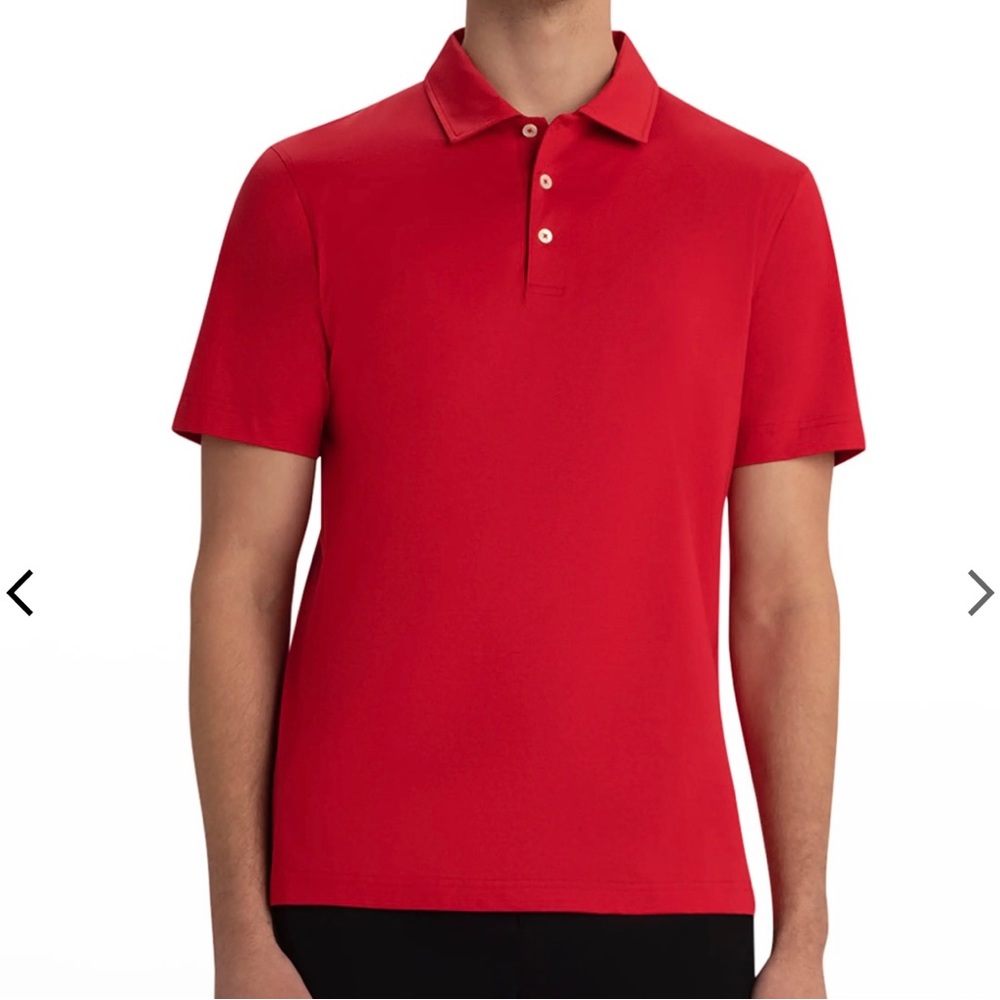 BUGATCHI OooHCotton Men Red Polo Shirt Red Large NEW